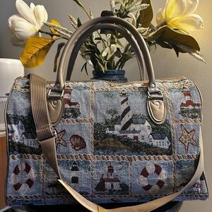 Pioneer Express Vintage Nautical Themed Tapestry Duffle/Handbag